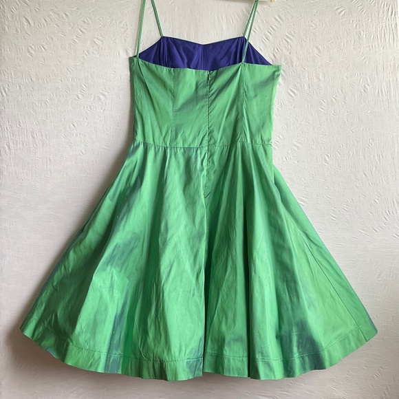 Custom Made Silk Occasion Dress, Green Silk Fully Lined w/ Crinoline @ Hemline M - Picture 13 of 16